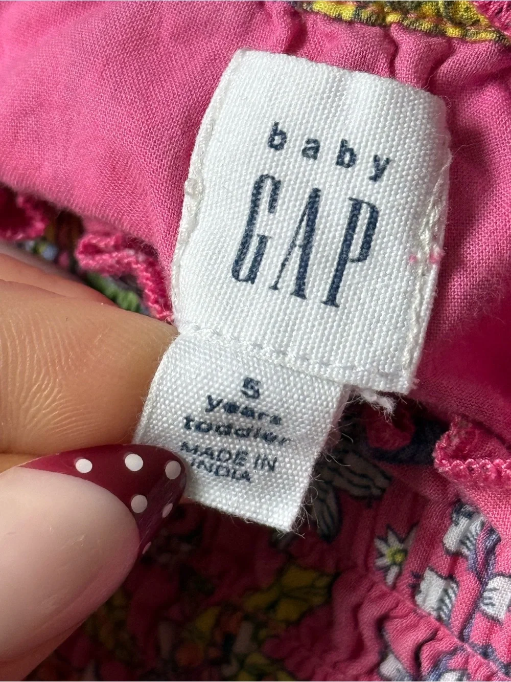GAP Pink Floral Smocked Casual Dress